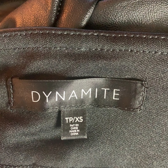DYNAMITE Black Faux Leather Stretch Pants/Leggings Size XS - Picture 6 of 11